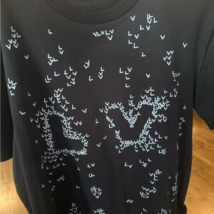 Black T-Shirt with White Pattern